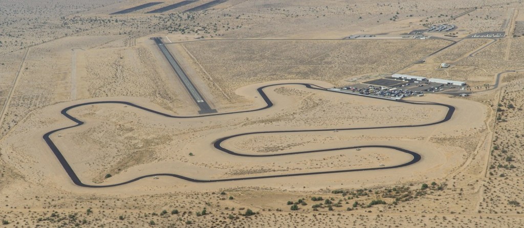 The Chuckwalla Valley Raceway in Desert Center, California shown from above.